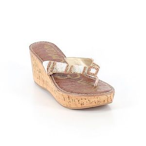 Sam Edelman Rosa Beaded Cork Wedge Sandals sz. 6.5